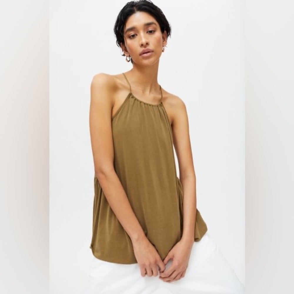 NWT Never Worn Urban Outfitters high neck tunic dark olive spaghetti strap tank